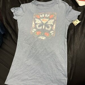 Aeropostale Blue Graphic Tee with Butterfly Design